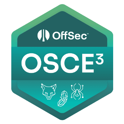 OSCE3 - Offensive Security Certified Expert 3 (OSWE + OSEP + OSED triple certification)